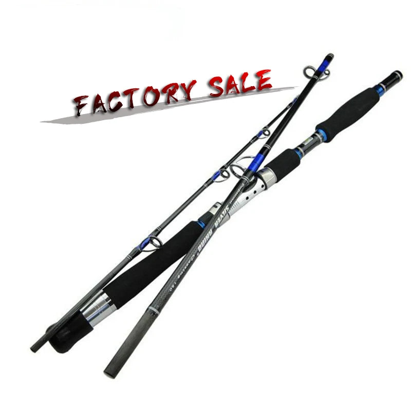 Factory Price 1.8m 1.95m 2.1m Big Game 3 Sections High Carbon Saltwater Trolling Fishing Rod Boat fishing Rod