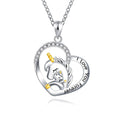 GP105 Heart Unicorn I LOVE YOU Mom Jewelry Accessories 925 Sterling Silver Charms Pendant for Necklace for Mother's Day Gift