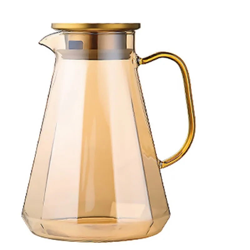 High Borosilicate Handmade Large Capacity Household Heat Resistant Cooling Fruit Tea Kettle Glass Water Pitcher Set