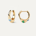 LOZRUNVE 925 Sterling Silver Daily Wear Jewelry Delicate Bezel Colored Crystal Chunky Hoop Earring