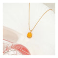 925 Silver and 14K Gold Plated Trendy OL Clavicular Chain Bulk-in-Stock Natural Orange Agate