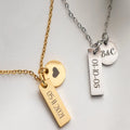 New Style Stainless Steel Circles Vertical Bar Pendant Necklace Custom Logo Pattern Pendant Necklace for Gifts