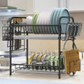 2 Tier Dish Drying Rack Home Kitchen Standing Steel Storage Holders Kitchen Sink Dish Rack