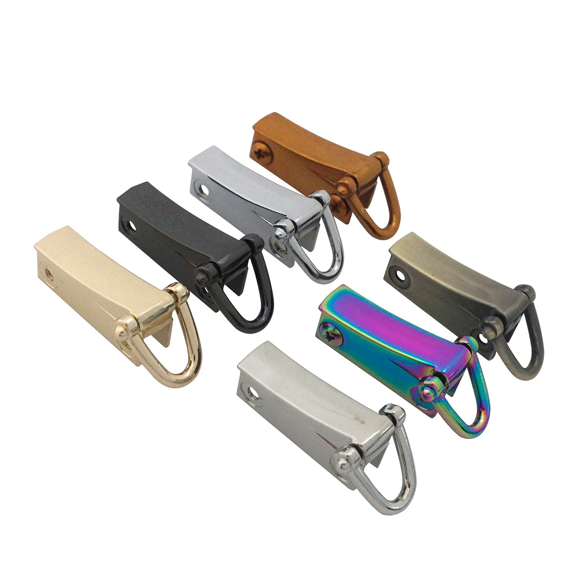 Cloxy Metal Bag Hardware Accessories Alloy Bag Hanger Clamps Bag Side Edge Anchor with D Rings for Handbag Purse Strap Connector