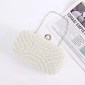 High-end Stylish Iridescent Clutch Pouch Pearl Pleated Design Evening Women's Bag for Party Date Walk
