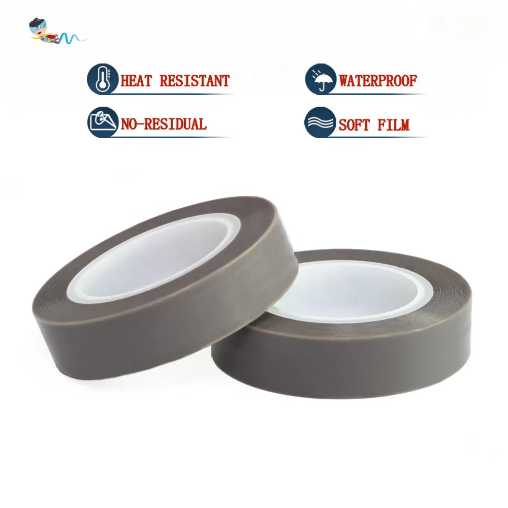 2- High Temperature Heat Resistant Soft Surface No-residual PTFE Film With Silicone Glue Skived PTFE Self Adhesive Tape