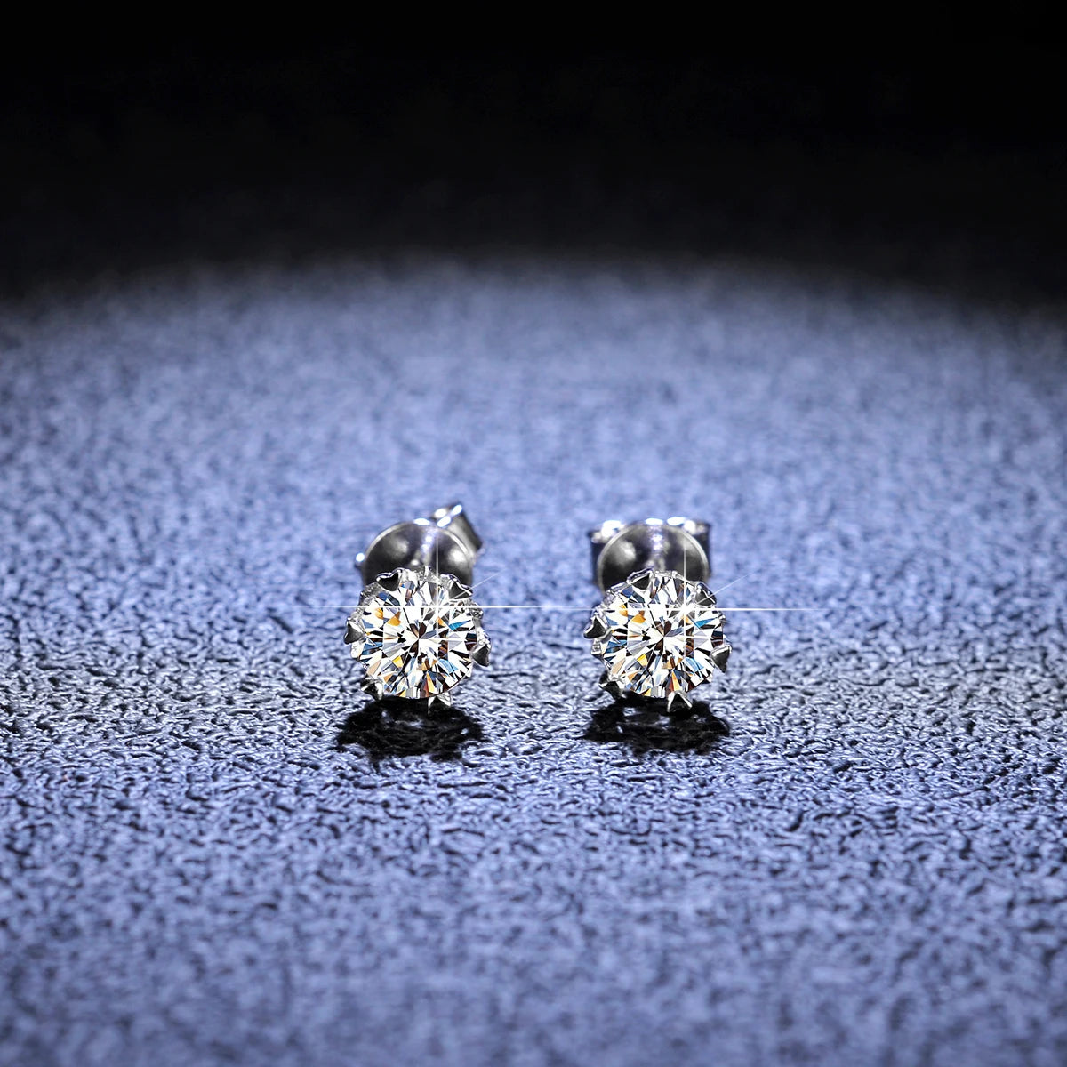 Genuine 1ct D Color VVS Moissanite Diamond Stud Earrings Ladies Solid 925 Sterling Silver Rhodium Plated GRA Certified for