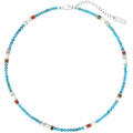 Original Design Natural Freshwater Pearl Blue Spinel Red Agate Handmade Blue Bead Necklace Women Jewelry Customized