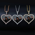 Photo Custom Heart Medallions Necklace Pendant Male and Female Couple Pendant Hip Hop Necklace