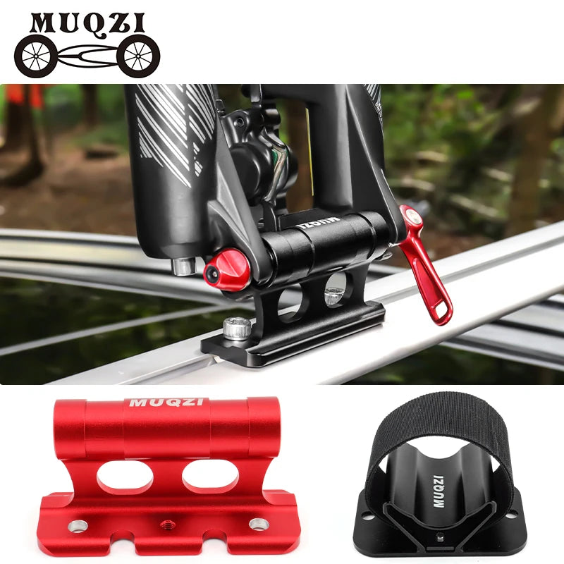MUQZI MTB BMX Bike Fork Mount Rack Quick Release Thru Axle Car Roof Rack Bicycle Carrier Bracket Holder