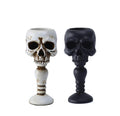 Gothic Tabletop Cranium Skeleton Head Candlestick Retro Spooky Desktop Tealight Cup Horrible Home Bar Party Graveyard Decor