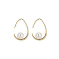 925 Sterling Silver Jewelry Earrings Water Drop Cuff Pearl Earring