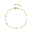 Fashion Minimalist Jewelry 925 Sterling Silver Charm Bracelet Simple Three Round Diamond Zircon Gold Plated Bracelets for Women
