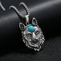 Personalized Punk Retro Animal Wolf Head Eye Pendant Hip Hop Stainless Steel Men's Necklace