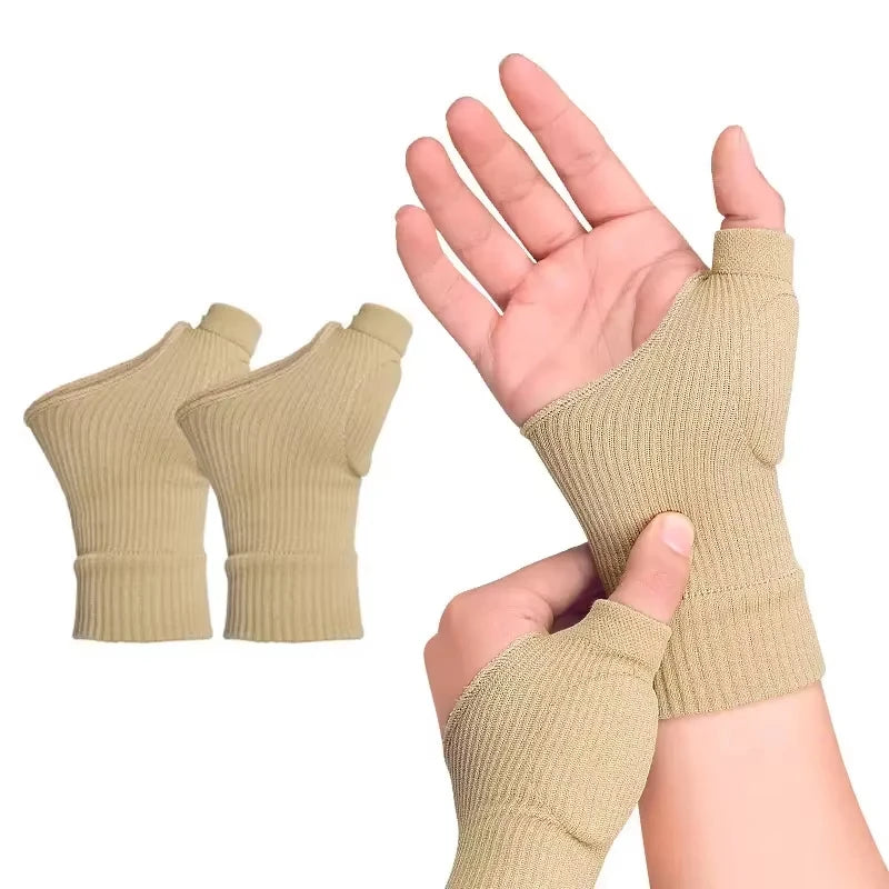 2pcs Elastic Breathable Spandex Wrist Brace Basal Joint Wrist Protector Gloves with Thumb Support Tenosynovitis Hand Stabiliser