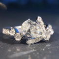 CAOSHI Hot Selling Simple Unique Shape Design Crystal Cubic Zirconia Rings for Engagement Fashion Jewelry Silver Plated CZ Rings