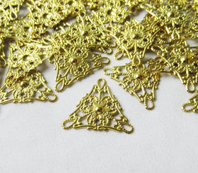 Triangle Filigree Charm 19mm Brass Decorative Finding for Earring