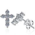 Hot Selling S925 Silver Precision Quality Cross Design 0.36Carat Tiny Moissanite Stud Earrings for Women