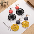 New Bohemian Handmade Geometric Vintage Circular Earrings Dream Catcher Shape With Eardrop Earrings