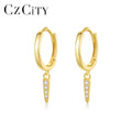 LUOTEEMI Simple Earring Trendy Zircon Bar Woman Ear Ring Mini Girl Accessory Fashion Gold Clip Earing