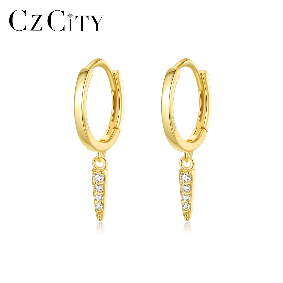 LUOTEEMI Simple Earring Trendy Zircon Bar Woman Ear Ring Mini Girl Accessory Fashion Gold Clip Earing