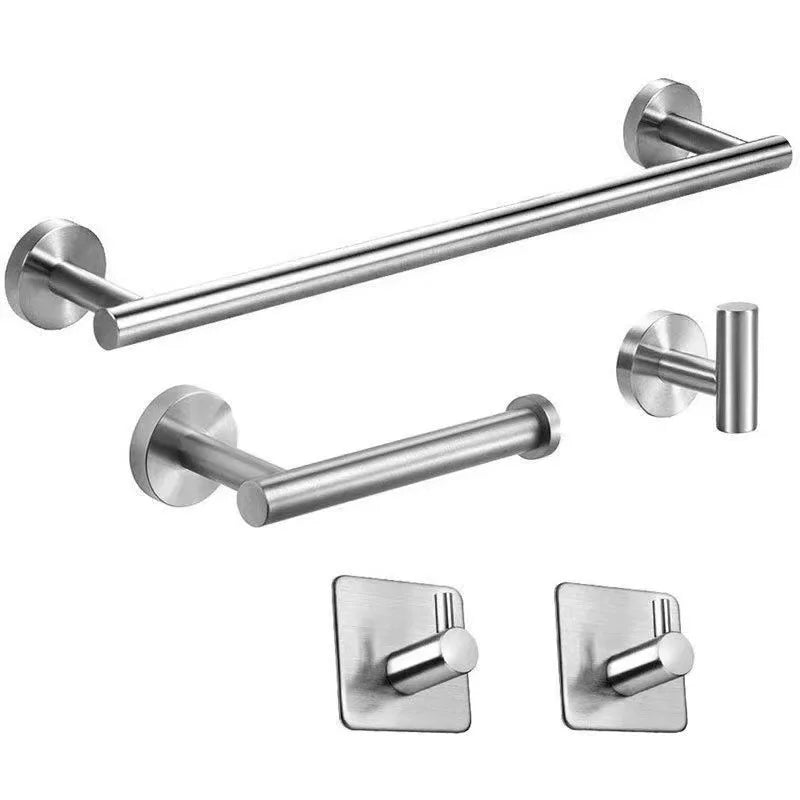5 Pieces Durable Stainless Steel Multi-functional Wall Mount Modern Bathroom Towel Holder & Rack