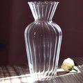 Handmade Mini Vintage Style Small Bud Vase Borosilicate Glass With Ribbed Line for Home or Wedding Terrarium Flower Vases
