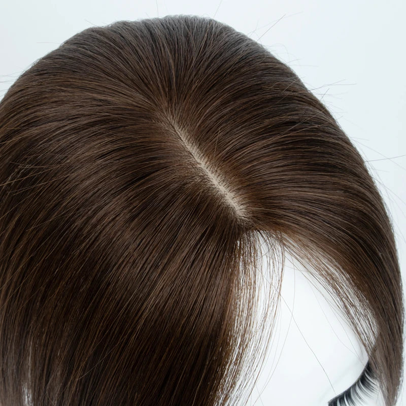 Remy Brazilian Human Hair Toppers for Women Real Natural Lace Closure Clips Thin Hair Topper Wig 120% Density Wholesale Price