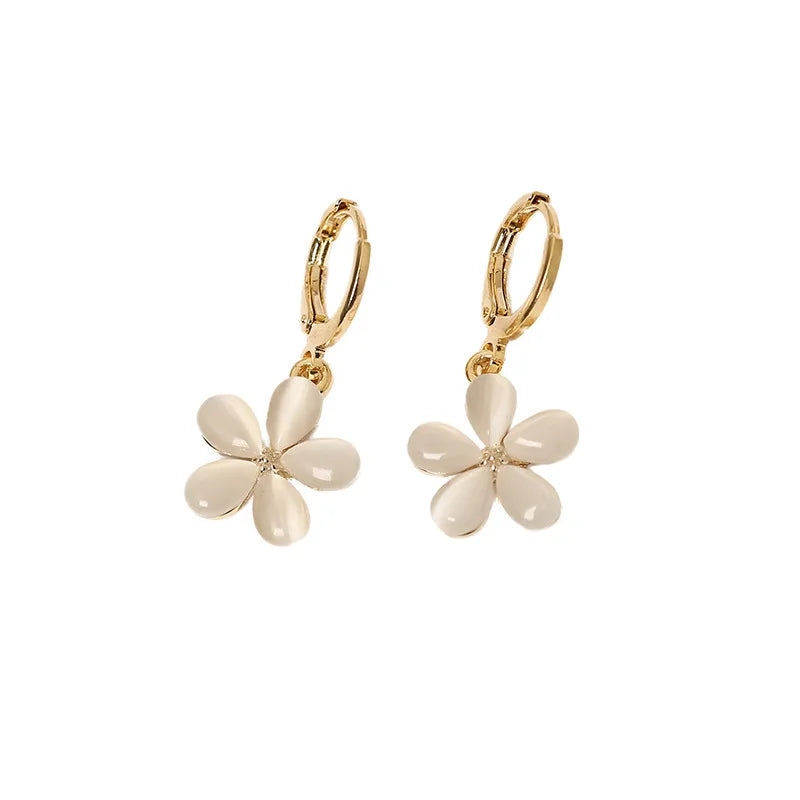 2025 Women Earring Summer Hot Sell Earring Cat's Eye Glass Flower Earrings
