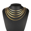 Hot Sale Men's and Women's Clavicle Necklace Chain Gold Stainless Steel 2mm-4mm Flat Blade Snake Bone Geometric Link Chain