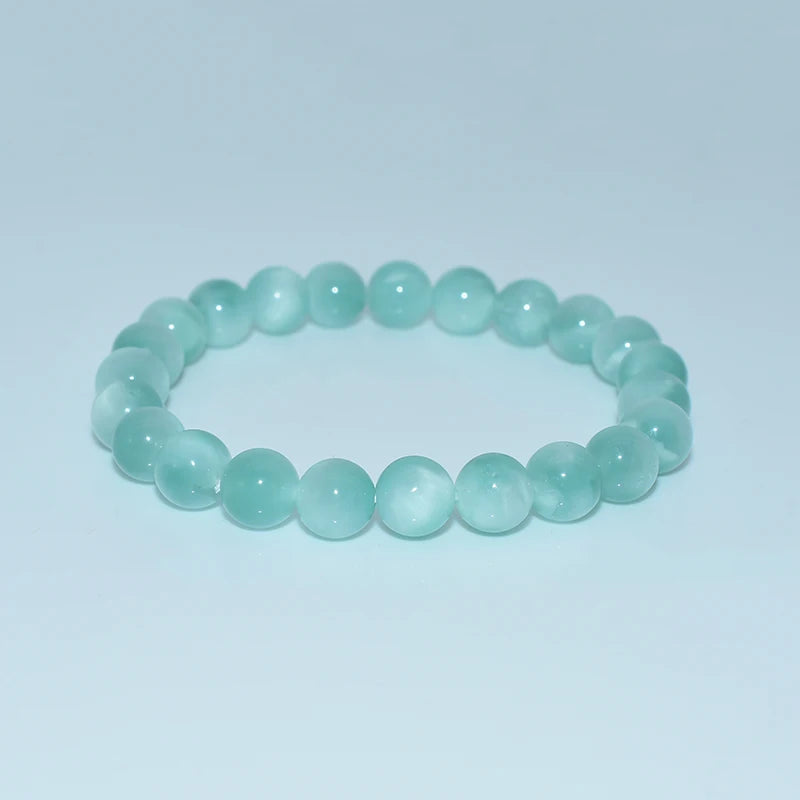 Wholesale 6/8/10mm Natural Malachite Angelite Bracelet for Women Men