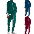 10%OFF S-3XL Autumn and Winter Casual Sports Training Suit Men's Suit Zipper Jacket + Drawstring Trousers 2-piece Set