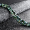 Natural Moss Agate Rondelle Spacer Beads for Jewelry Making Crafts Loose Drum Stone Abacus Beads