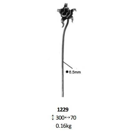 300x70mm  Ornamental Components Elements Wrought Iron Art Stamping Flowers