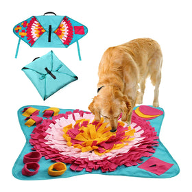 ZMaker Dog Feeding Mat Foldable Snuffle Mat for Dog Washable Pet Feeding Nose Smell Training Dog Snuffle Mat