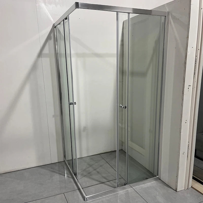 ZIHAN MIRROR 6mm Tempered Glass Frameless Silver Eco-Friendly Modern Apartment Bathroom 2 Sliding Shower Doors