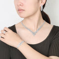Exquisite Jewelry Set Fashion Luxury Zirconia Necklace Bracelet Earrings Ring Wedding 4pcs Jewellery Sets for Women BN8259