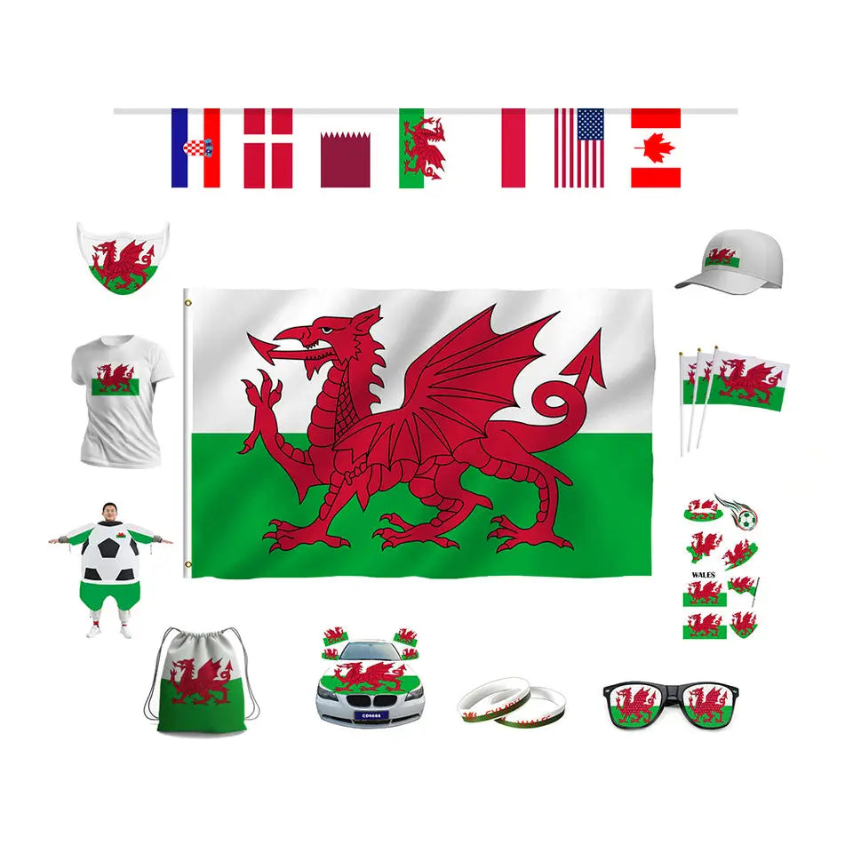 Wales Flag 3x5 FT 100% Polyester Ready to Ship Factory Low Price Wales Flag