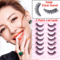 FX-C03Eye Lashes Wholesale Faux Natural Mink Lashes 7 Pairs Invisible Band Full Strip Eyelashes False Eyelashes Customize Lashes