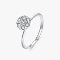 Ailmay 100% 925 Sterling Silver Classic Simple Clear CZ Flower Wedding Rings for Women Engagement Statement Fine Silver Jewelry