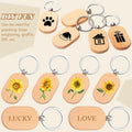 Oval Shape Wooden Key Chain Blank Keyring Tag DIY Gifts Engrave Crafts Key Chain Car logo Unfinished Bags Key Chains