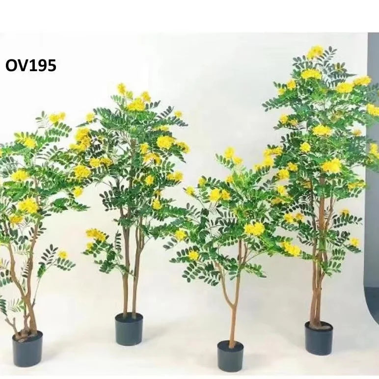 180cm Artificial Peach Tree Durable Fiberglass & Plastic with Realistic Leaves Home Decoration 5-8 Year Lifespan