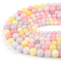 Dyed Color Pink Beryl Candy Color Jade Loose Round Beads 6/8/10mm Man Made Processed Morganite for DIY Jewelry Accessory Making