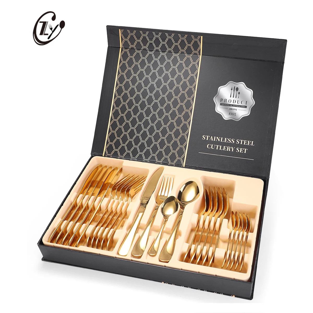Wholesale 24/30/36 Pieces Mirror Stainless Steel Eco Friendly Reusable Cutlery Set