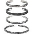 Statement Adjustable Bangle Bracelet Beautiful Antique Silver Bracelet Retro Viking Pattern Bracelet for Women Gift