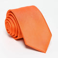 2.35 Inches Orange Microfiber Slim Rust Neck Tie for Men Wedding Polyester Corbata Azul Para Hombre