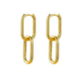 Wholesale Hot Sale Fashion Jewelry 18K Gold Plated Brass Chain Minimalist Earrings Huggie U-shaped Hoop Drop Earrings for Women