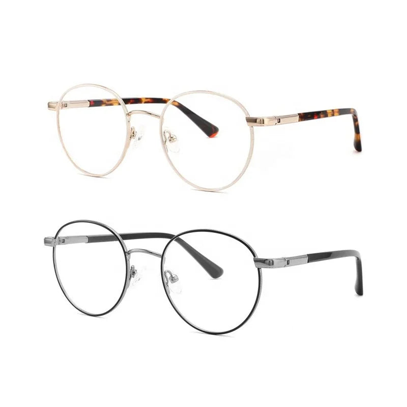 Customized Blue Full-Rim Optic Eyeglasses Frame for Kids 77016 Classic Nickel Copper 180 Degrees Flexible Hinge Round Shape