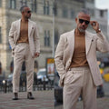 2025 Handsome Two Pieces Men Tuxedos Man Suits Solid Color Fashion Suit Jacket Two-Button Customized Coat Pants