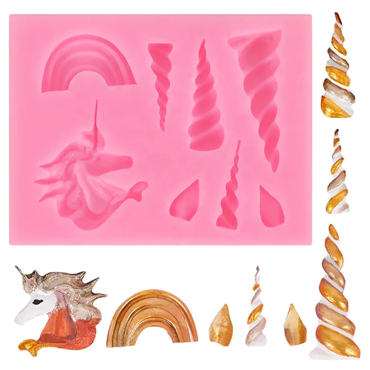 3D Unicorn Fondant Silicone Mold DIY Chocolate Cake Decoration Molds